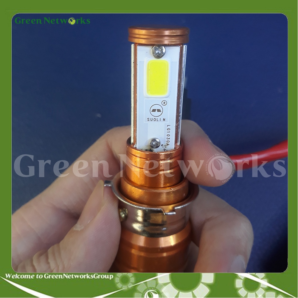 Đèn pha led râu tản nhiệt chân H4 Soulin siêu sáng GreenNetworks