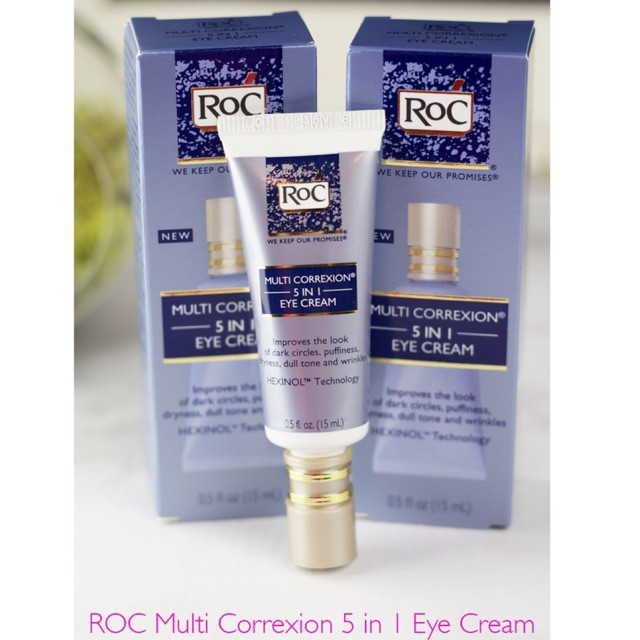 KEM LÀM MỜ QUẦNG THÂM VÀ BỌNG MẮT ROC MULTI CORRECXION 5 IN 1 EYE CREAM 15ML CHÍNH HÃNG - 7575