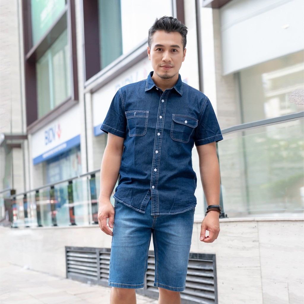Áo Sơmi Denim ngắn tay SM05 | BigBuy360 - bigbuy360.vn