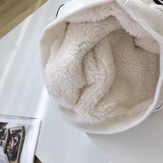 Áo nỉ sọc mũ lót lông
