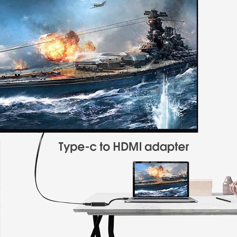 Cáp tương thích Type C sang HDMI Ultra HD 4K USB 3.1 10Gbps HD TV Adapter cho PC Laptop
