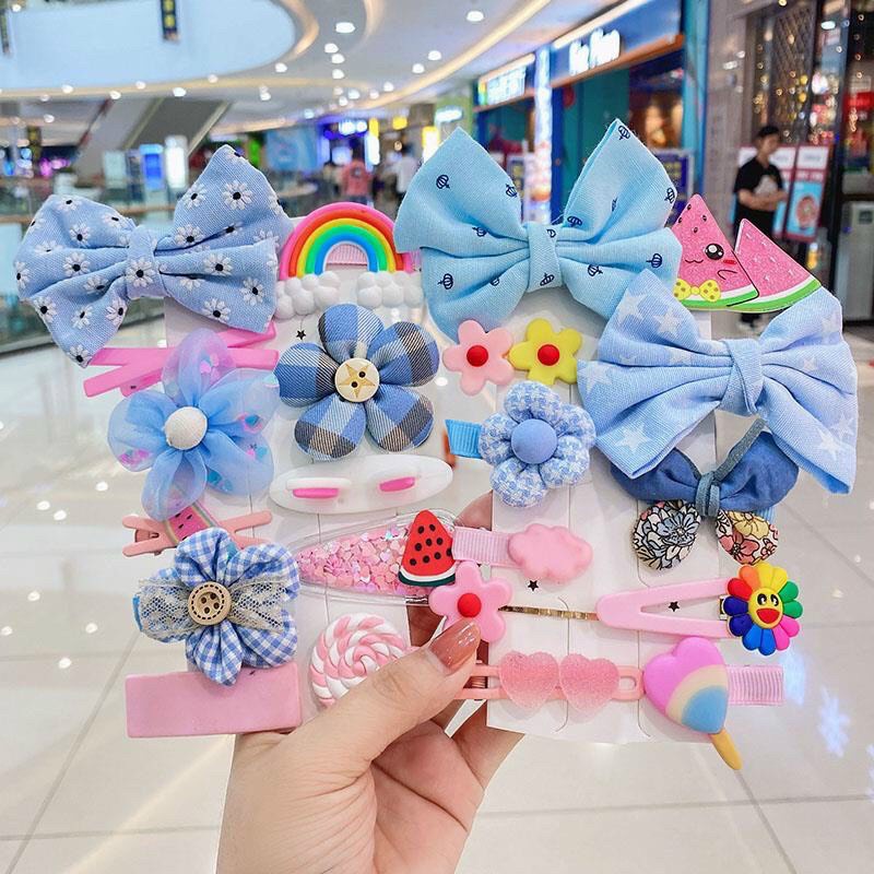 Set 8 Kẹp Tóc Nơ Xinh Xắn Cho Bé Gái