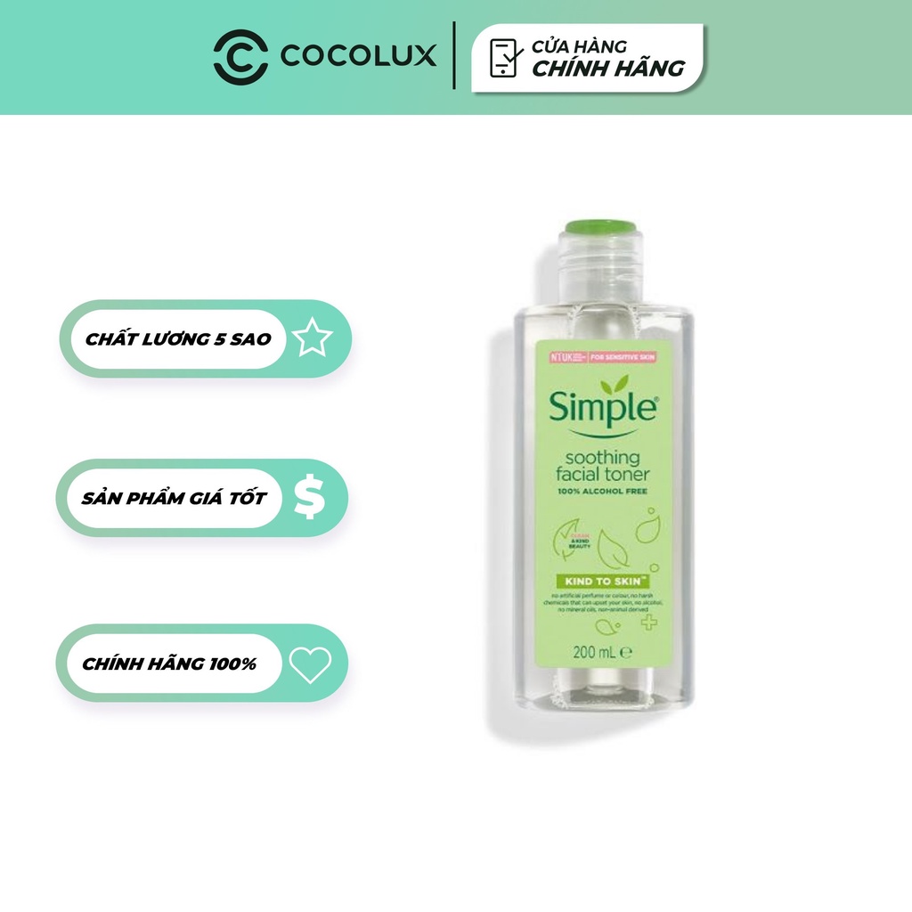 [Mã SKAMCLU9 giảm 10% đơn 100K] Nước hoa hồng Simple Kind to Skin Soothing Facial Toner