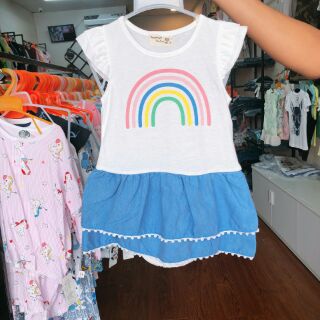 Đầm cotton cánh tiên bé gái