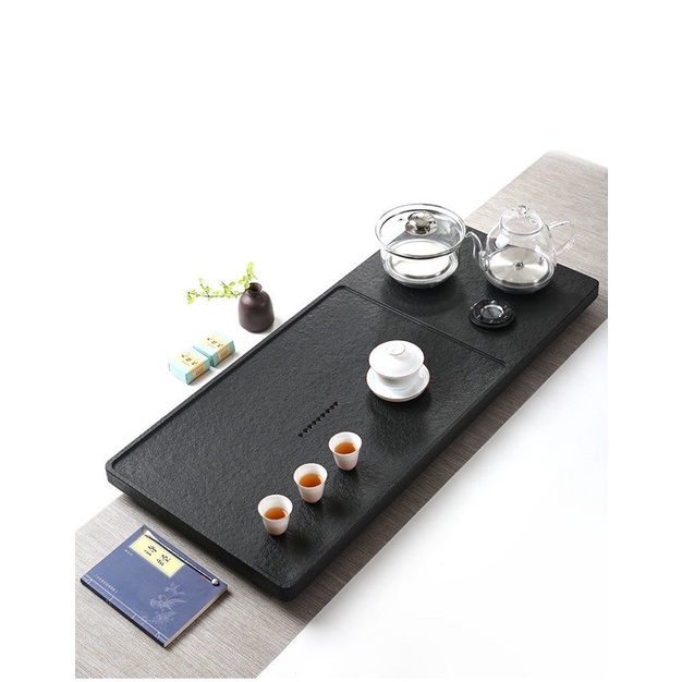 Khay trà điện đá đen nguyên khối tự động