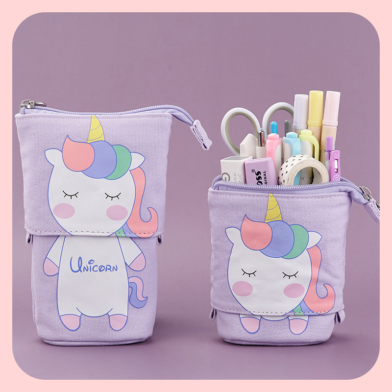 💖Spot Unicorn Hộp đựng bút chì Vải Chất lượng Đồ dùng học tập Văn phòng phẩm Mèo bút chì Hộp đựng bút chì Hộp đựng bút chì💖