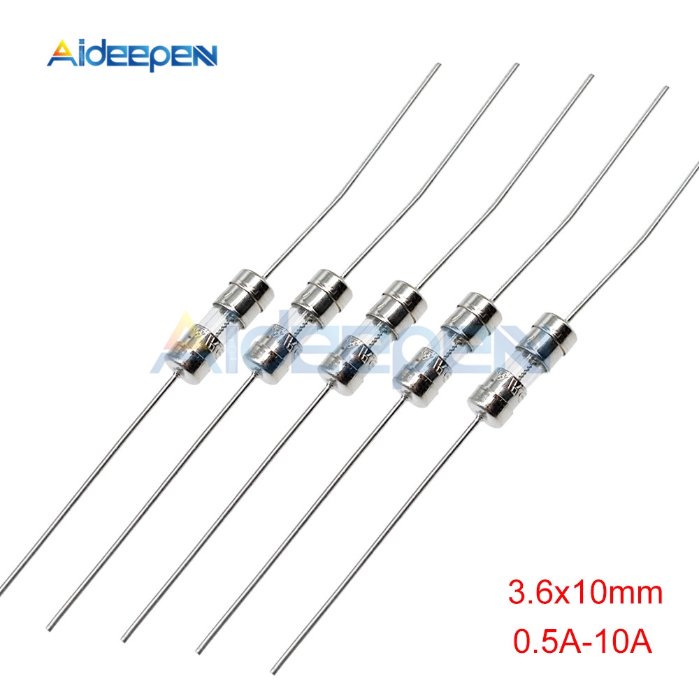 Bộ 10 cái cầu chì thủy tinh 3.6x10mm 250v 0.5a 1a 1.5a 2a 3a 3.15a 4a 5a 6.3a 8a 10a | BigBuy360 - bigbuy360.vn