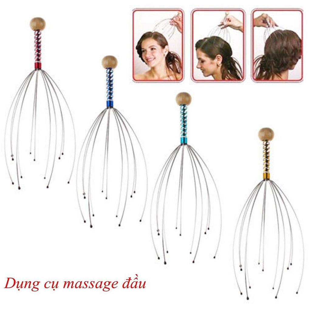 Dụng Cụ Massage Đầu Và Cổ Bạch Tuộc 12 Nhánh Châm Cứu Thông Minh