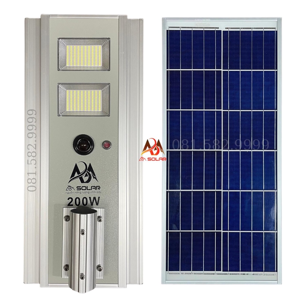 [300W] Đèn Năng Lượng Mặt Trời, Đèn Đường, Sân Vườn, Nhốm Đúc Nguyên Khối Cao Cấp, Chống Nước- ABM SOLAR