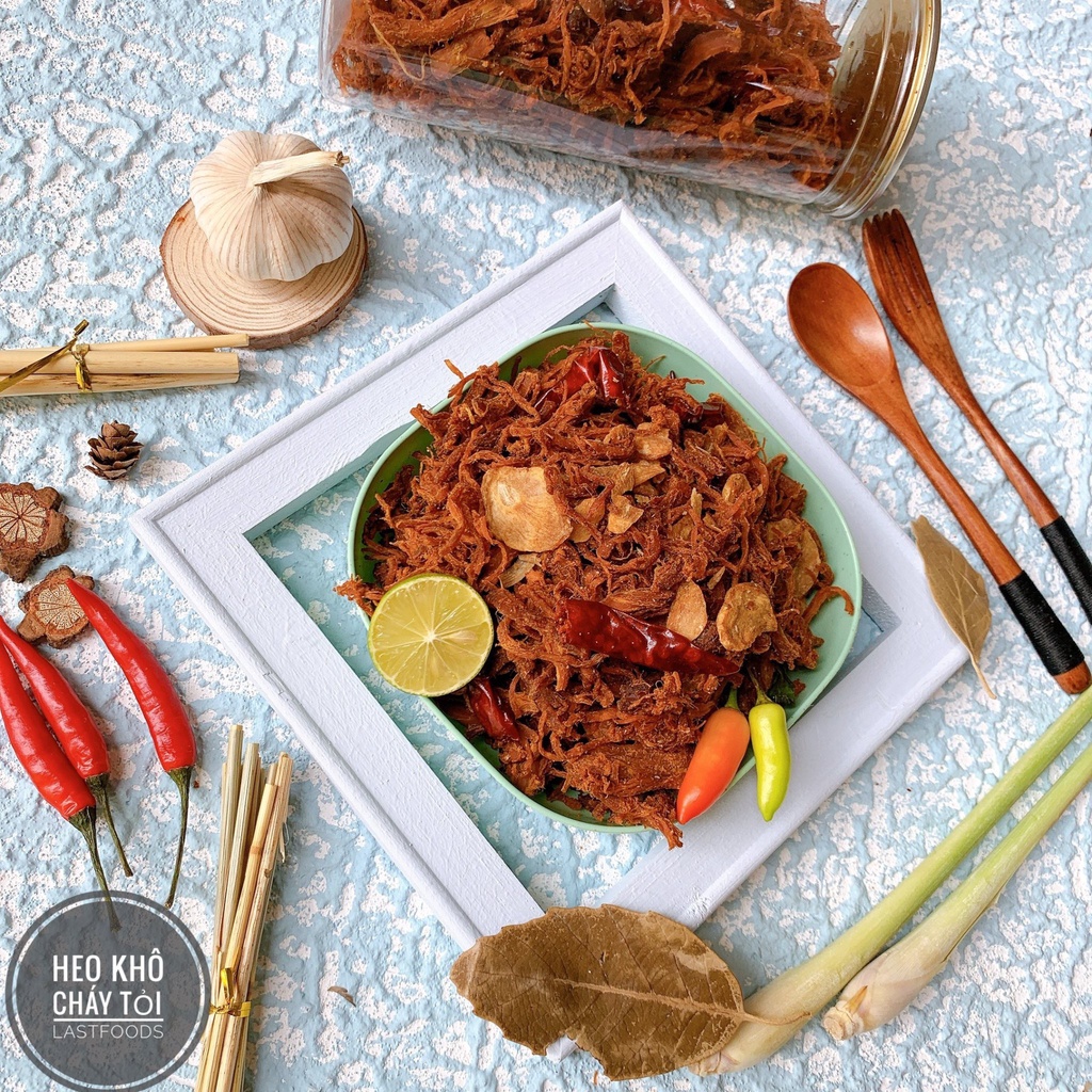 KHÔ HEO CHÁY TỎI loại đặc biệt - khô lợn cháy bơ tỏi (cay vừa) đồ ăn vặt Hà Nội vừa ngon vừa rẻ | BigBuy360 - bigbuy360.vn