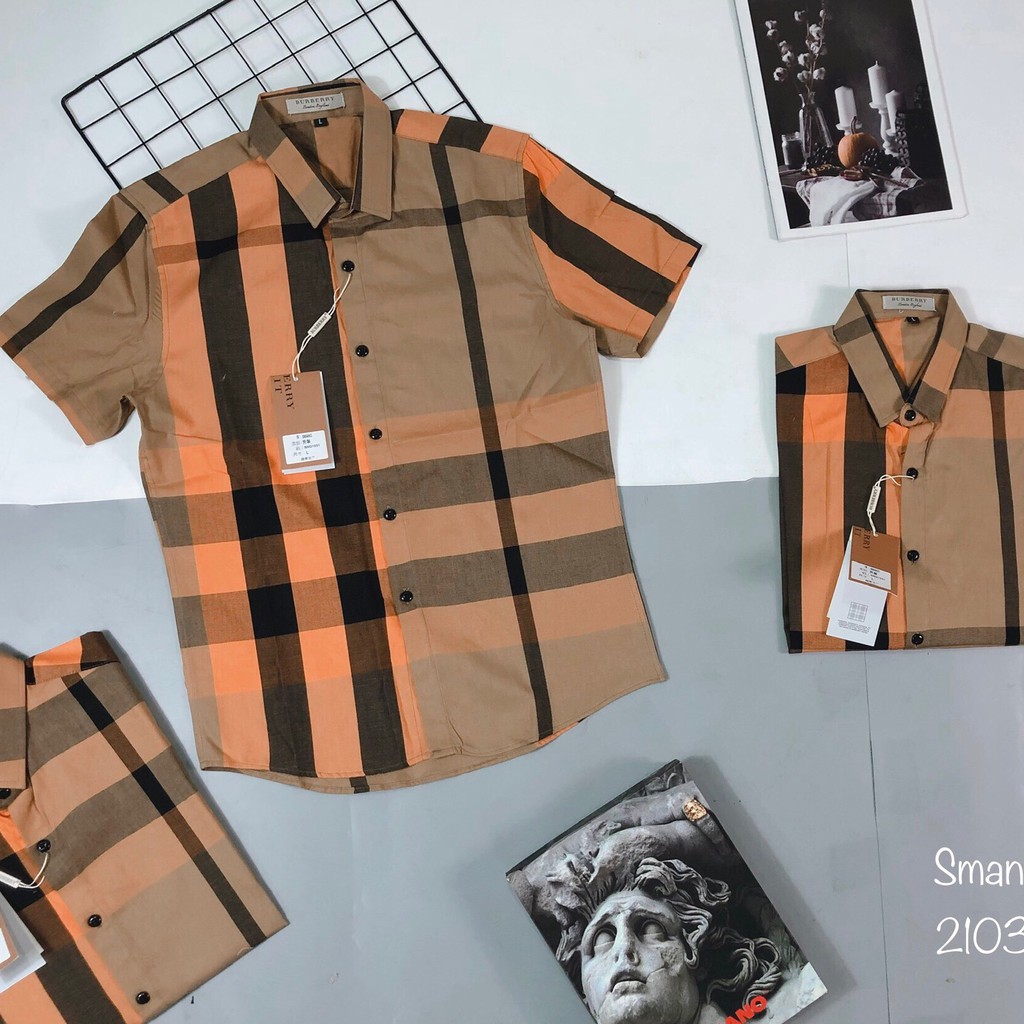 Sơ mi ngắn tay nam bbr kẻ nhiều màu, chất cotton không xù bai nhão, đủ size 40-75kg | BigBuy360 - bigbuy360.vn