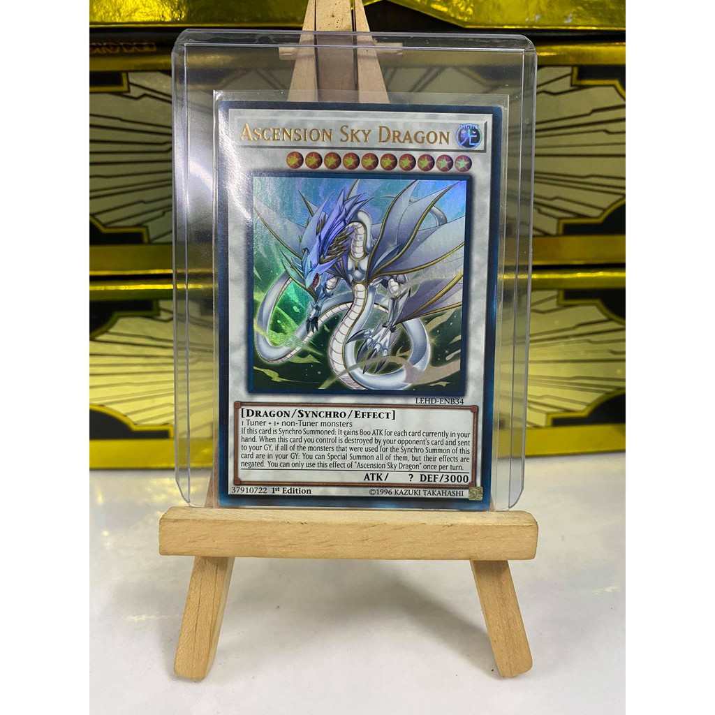 [ Dưa Hấu Yugioh ] Lá bài thẻ bài Ascension Sky Dragon - Ultra Rare - Tặng bọc bài nhựa bảo quản