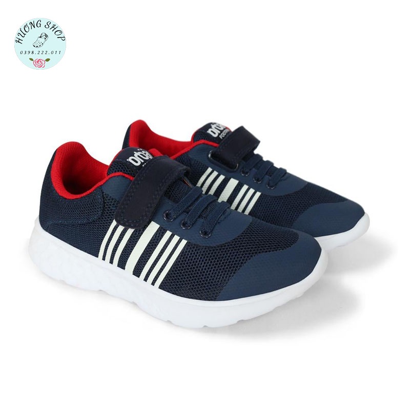 Giày thể thao trẻ em cao cấp Urban navy lót đỏ sọc thẳng