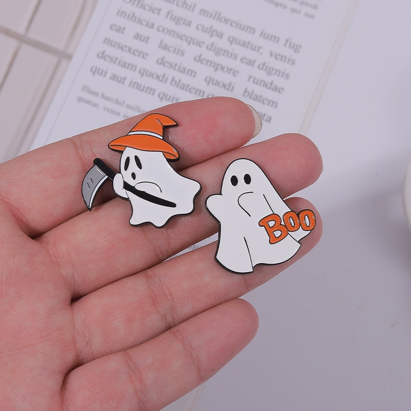 Ghim cài áo Qihe Jewelry hình bí ngô phong cách halloween