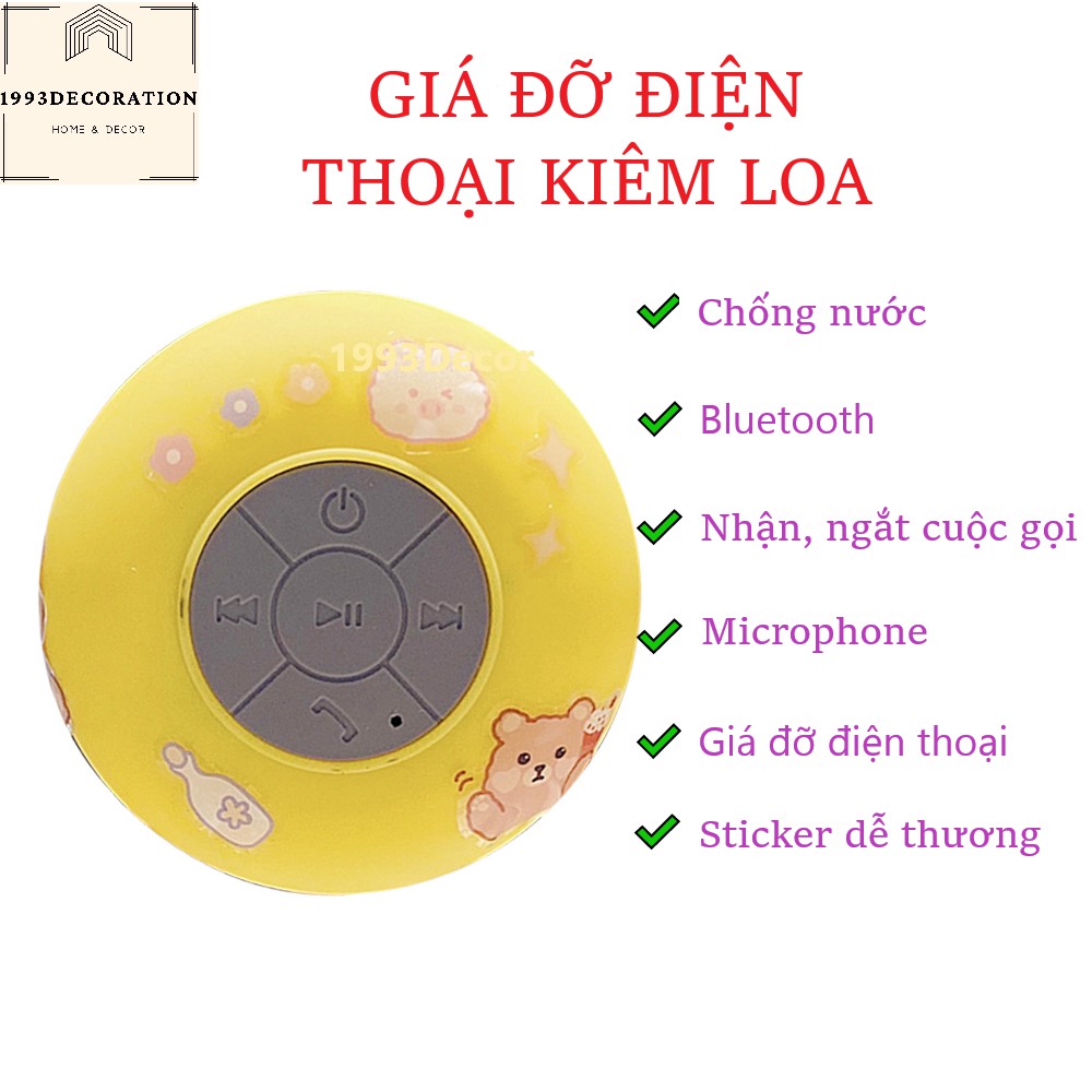 Giá Đỡ Điện Thoại️CHỐNG NƯỚCKiêm Loa Bluetooth️ Mini Tặng Kèm Sticker Dễ Thương