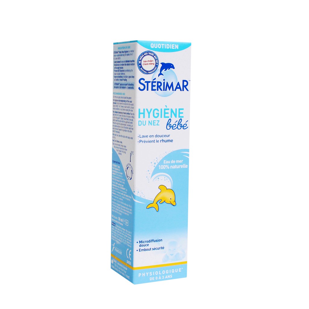 Sterimar Baby ( Em Bé ) - Chai 50ml - Làm Sạch Mũi, Thông Mũi.