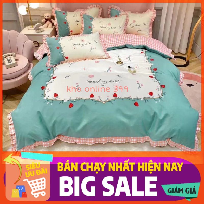 RẺ VÔ ĐỊCH  set chăn ga gối bèo 4 món cotton, set chăn ga gối 4 món đũi, chăn ga gối nệm, ga trải giường, vỏ gối