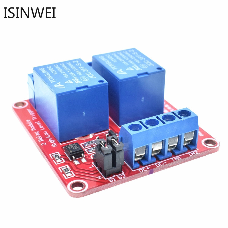 5V 12V 24V 2 Channel Relay Module with Optocoupler Isolation Supports High and Low Level Trigger for Arduino