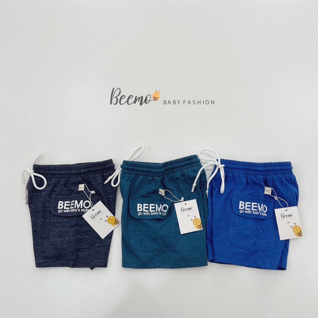 Quần đùi bé trai Beemo thun cotton, quần dây rút túi hộp mặc nhà, đi học - QTM