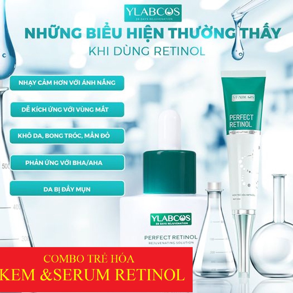 Bộ sp tái tạo và trẻ hóa làn da kem cream và serum Retinol Ylabcos 60ML drlacir dr lacir