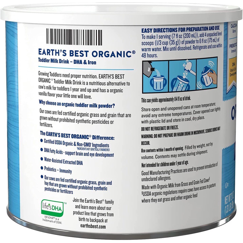 Sữa earth s best xanh - earth s best organic toddler 595gr - ảnh sản phẩm 5