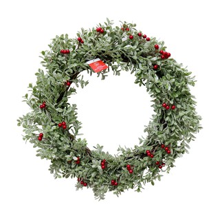 Vòng Nguyệt Quế Phủ Tuyết Gắn Trái Berries 50cm UBL XB4193 Trang Trí Giáng Sinh