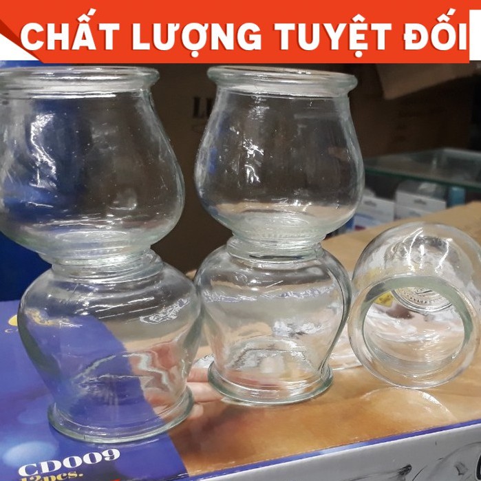 Ống Giác Hơi Thủy Tinh 12 Cốc - Giác Hơi Dùng Lửa