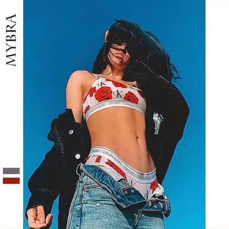 SET ĐỒ LÓT HOA HỒNG TRẮNG CALVIN KLEIN CK ONE - UNDERWEAR & BRA - HÀNG HOT SALE XỊN XÒ CAO CẤP
