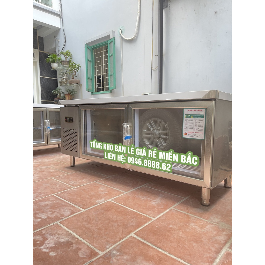 Bàn mát, tủ bảo ôn 2 cánh kính siêu tiện lợi