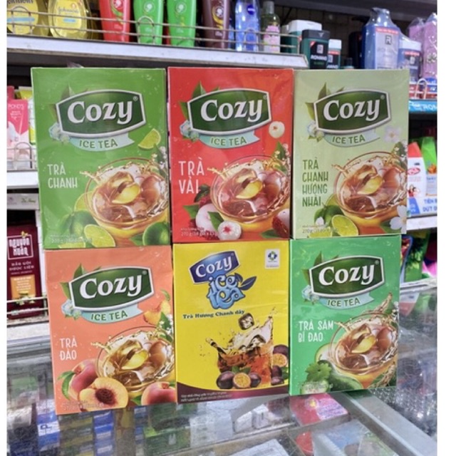 Trà Cozy Đào/ Chanh/ Vải/ Chanh Dây Hoà Tan Hộp 270g(18 gói x15g)