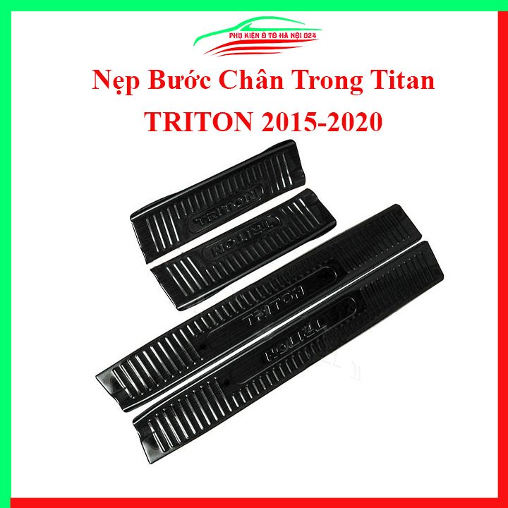 Ốp bậc cửa, nẹp bước chân trong Triton 2015-2021 vân titan