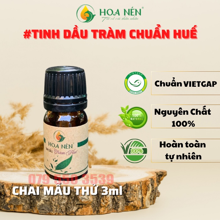 Tinh dầu tràm nguyên chất 3ml | Chăm sóc sức khỏe cho mẹ và bé - An toàn cho sức khỏe | Chính hãng Hoa Nén Huế