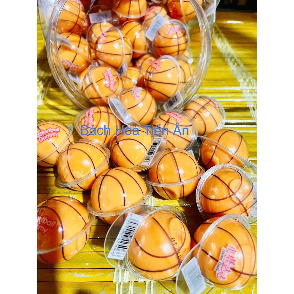 3 Viên Kẹo Dẻo Con Mắt Eyeballs Và Basketball  Có Nhân bên trong Soft Fruit Gums HEPIN viên to