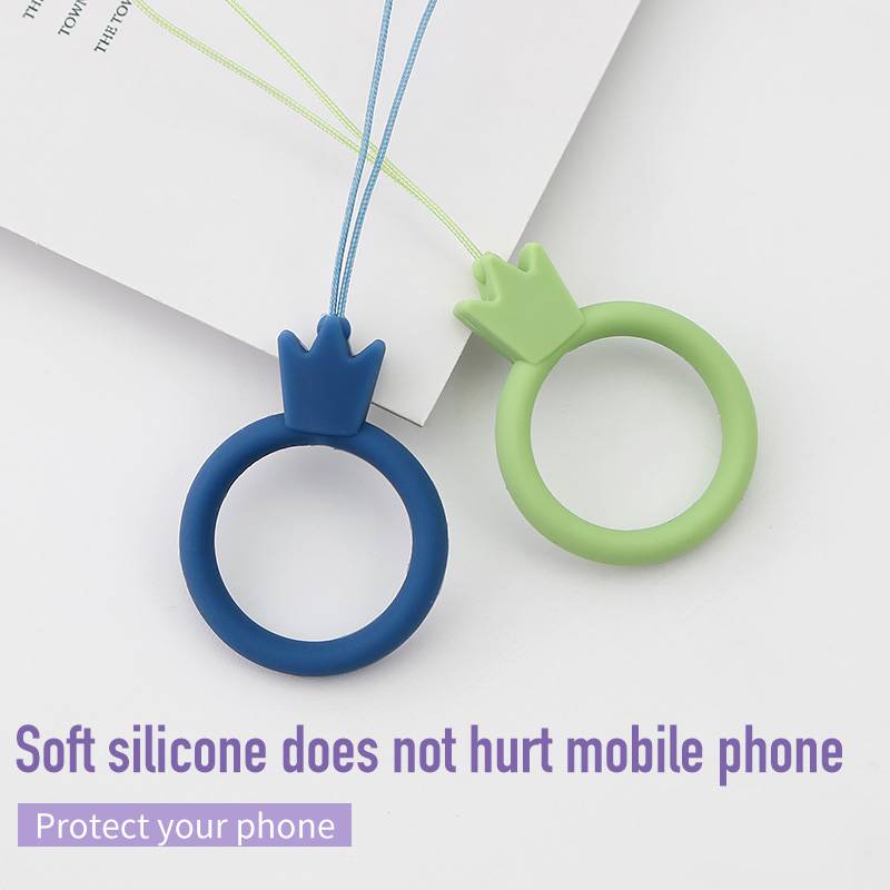 Móc khóa tròn bằng silicon nhiều màu sắc dùng cho điện thoại/ Airpod tiện dụng