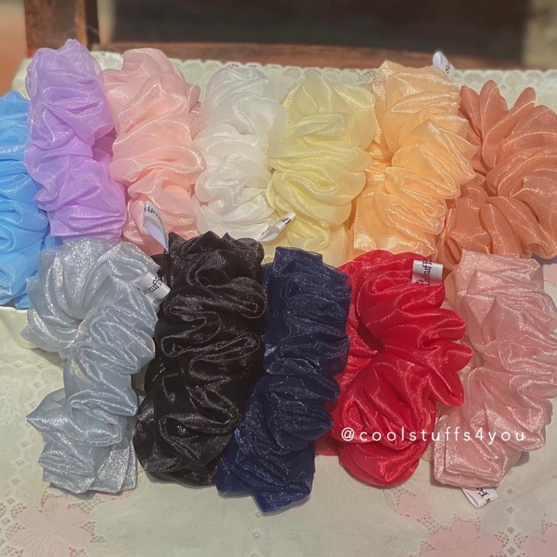 [Mã SKAMPUSH9 giảm 10% đơn 200K] Đồ buộc tóc scrunchies voan phồng nhiều màu✨