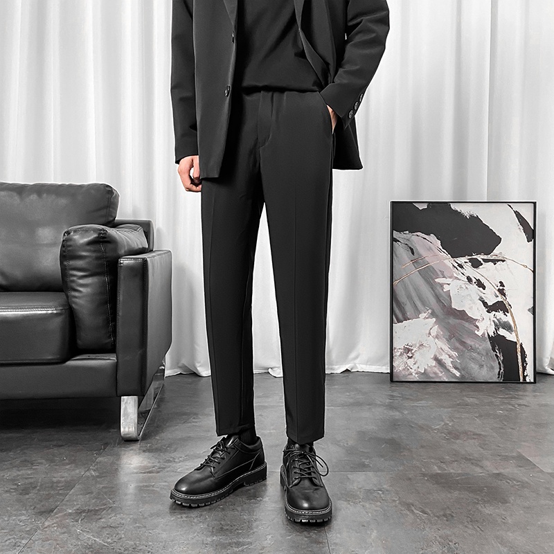 Quần ống rộng màu đen thời trang Hàn Quốc cho nam