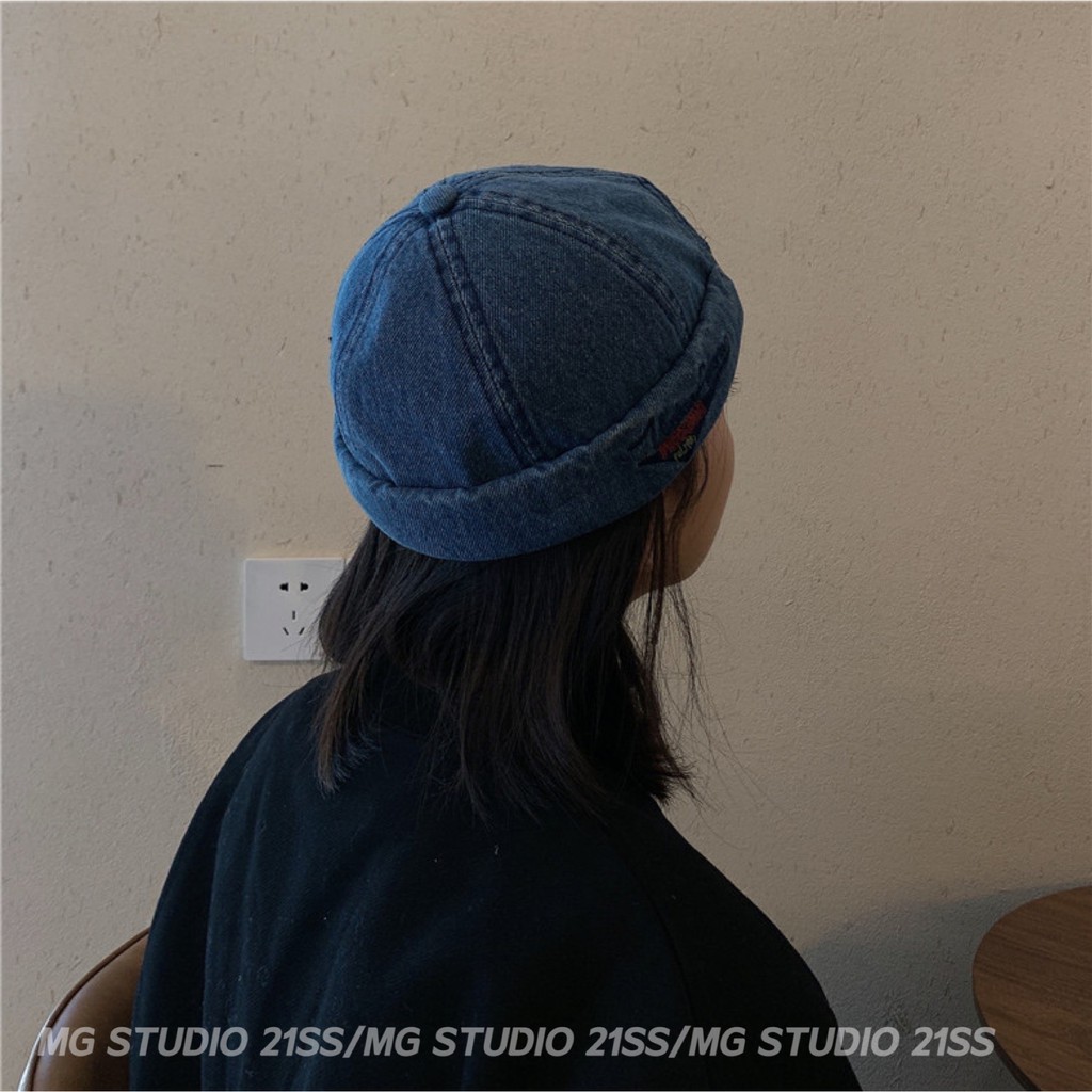 Mũ beret MG STUDIO bằng vải denim 3 màu tùy chọn