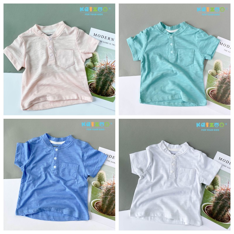 Áo phông cho bé Cổ Tàu Kaizoo Chất Vải Mềm Mại, Thoáng Khí Cho Bé Từ 5-17kg
