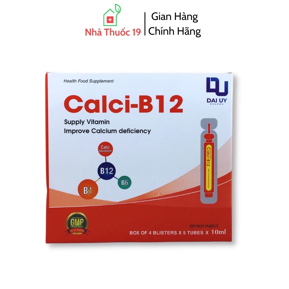 Calci B12 Hộp 20 Ống 10ml Bổ Sung Vitamin Cải Thiện Tình Trạng Thiếu Calci Bồi Bổ Cơ Thể