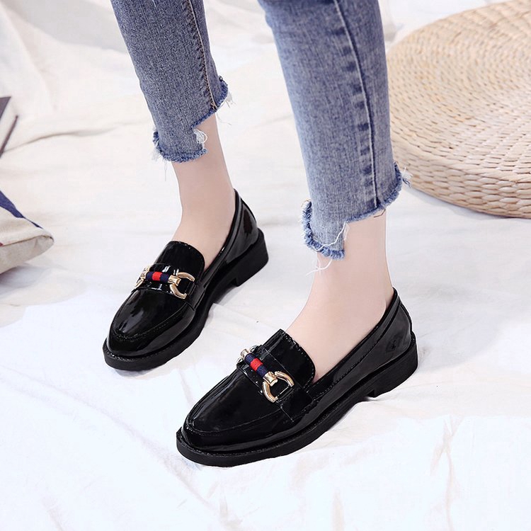 Giày lười IELGY da bóng thời trang dành cho nữ