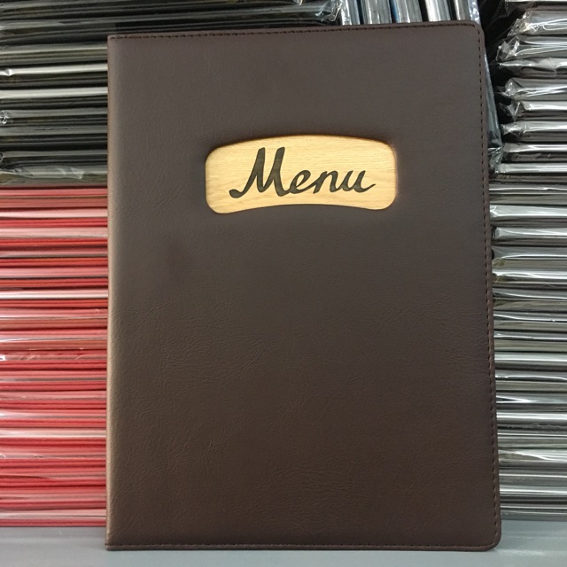 Bìa menu da khổ lớn 10 lá 205 may viền (24*32cm)