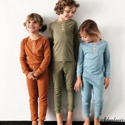 Bộ đồ ngủ pajamas tay dài mềm mại cho bé trai và bé gái