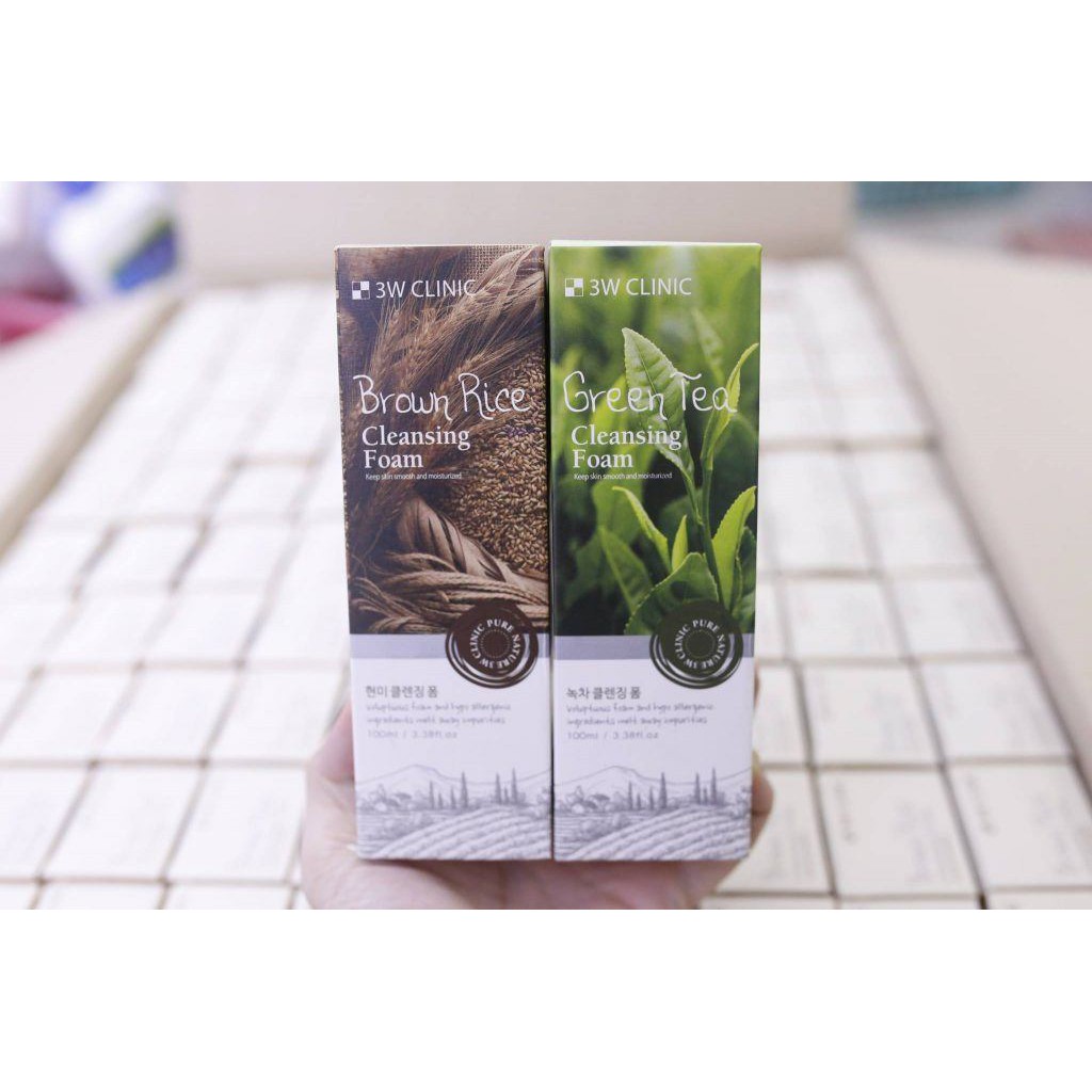 Sữa rửa mặt 3W CLINIC Foam Cleansing chiết xuất thành phần tự nhiên 100ML, Hàn Quốc NPP Shoptido