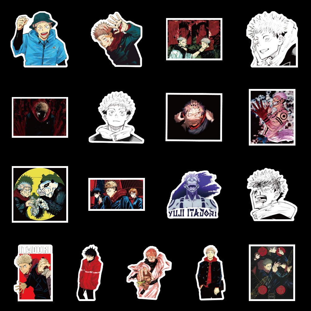 Miếng dán Sticker anime Jujutsu Kaisen trọn bộ 50 hình - In rõ ràng sắc nét khó tróc