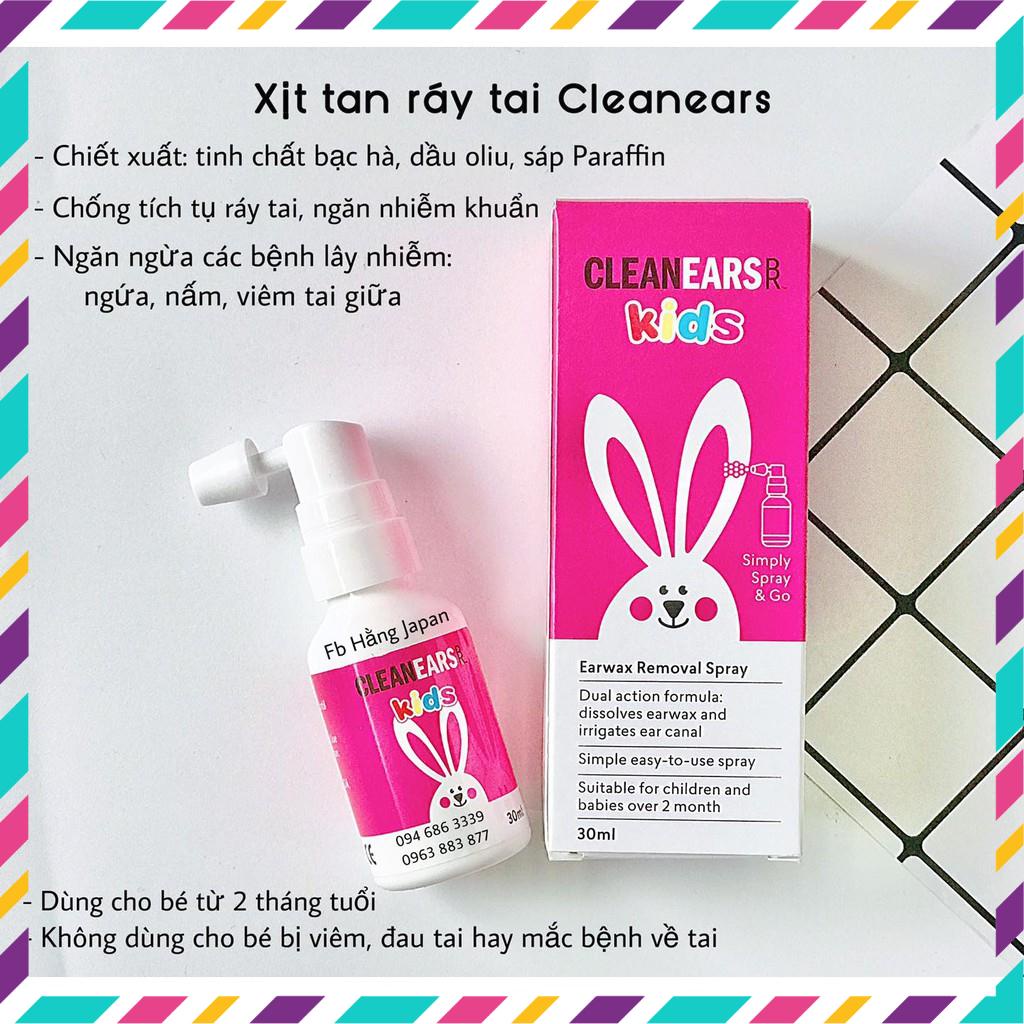 [Chính Hãng]  Xịt thỏ hồng (30ml) hỗ trợ làm tan ráy tai cho trẻ từ 2 tháng tuổi trở lên Clean Ears Kids