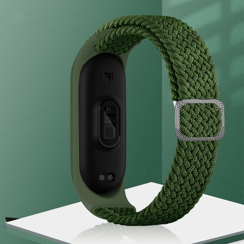 Dây Đeo Vải Nylon Bện Đàn Hồi Dễ Điều Chỉnh Cho Xiaomi Mi Band 6 5 4 3 Sport Strap Mi band 3 4 5 6