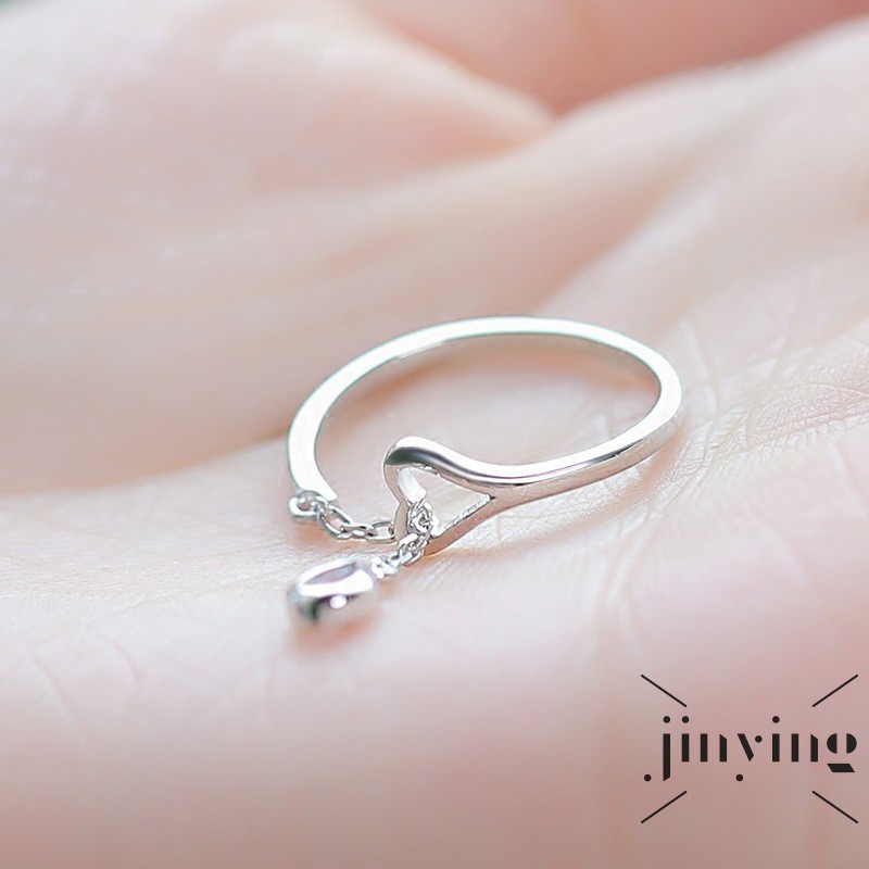 GETNOIVAS Nhẫn mặt hình giọt nước khảm đá màu xanh dương thời trang dành cho phái nữ