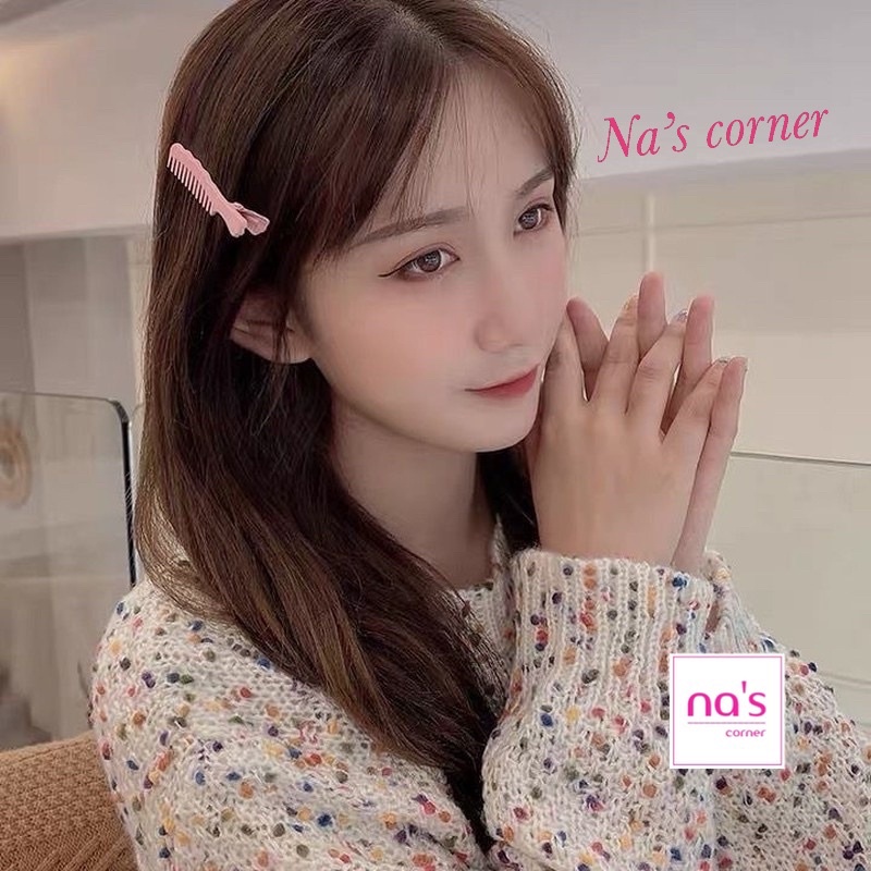 Kẹp Tóc Kim Loại Hình Chiếc Lược Màu Nhám Ngọt Ngào Dễ Thương