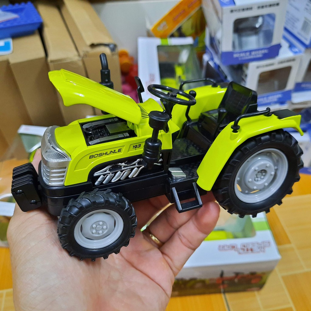 Đồ chơi xe máy kéo nông trại đồ chơi trẻ em bằng hợp kim nhựa có âm thanh và đèn