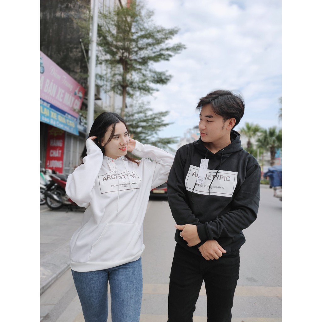 Áo nỉ hoodie thu đông Archetypic form suông rộng có mũ unisex, chất nỉ bông siêu ấm